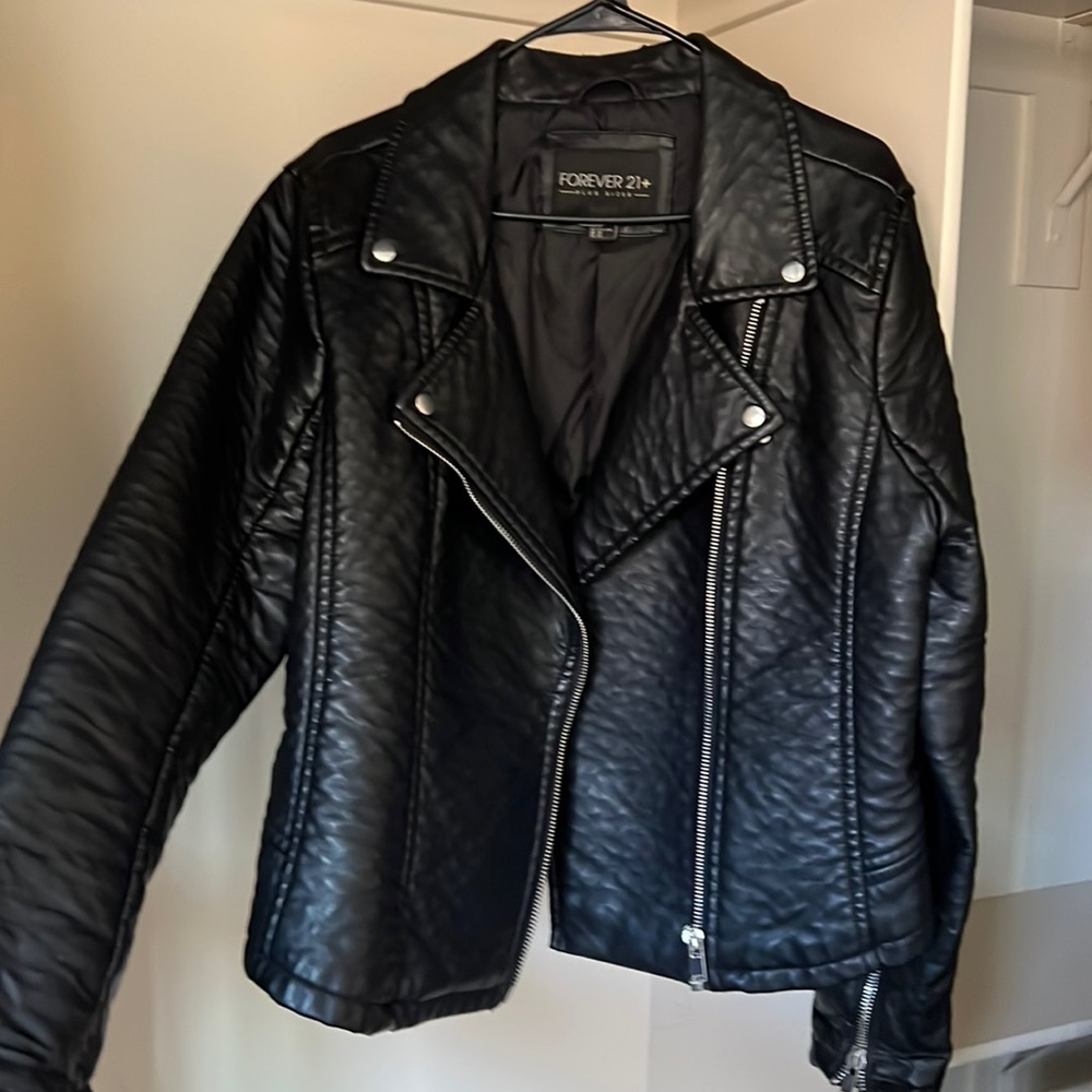 Used Forever 21 black faux leather jacket
